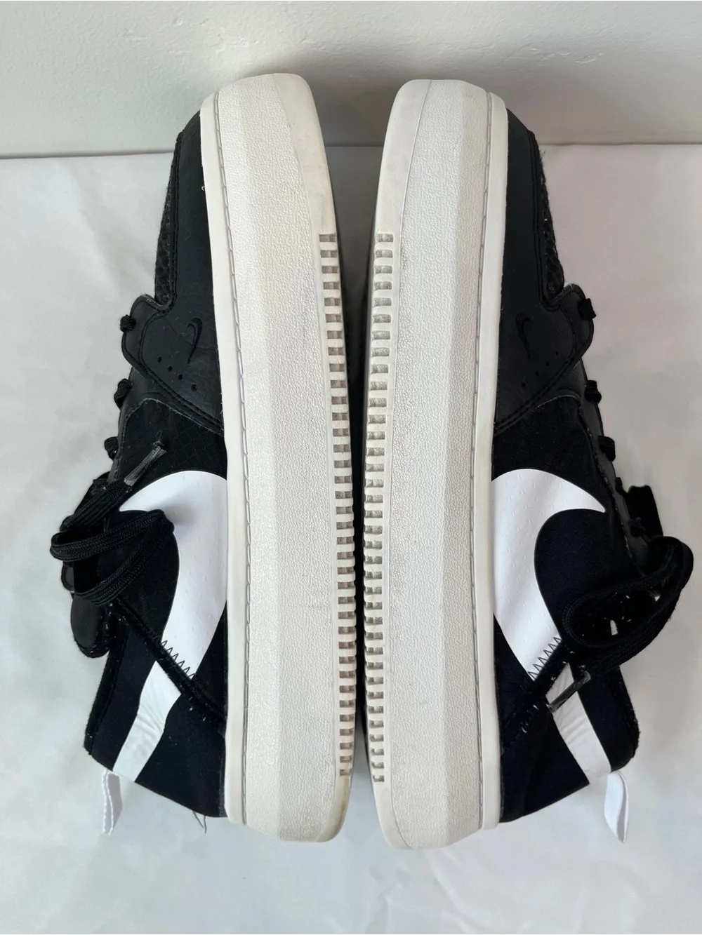 Nike Court Vision Alta TXT Black White Platform Sneakers Womens Size 12